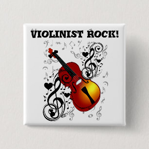 Violinist, Rock the House_ Vierkante Button 5,1 Cm