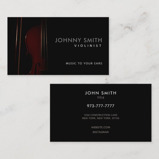 Violinist Slogans Visitekaartje (Voorkant / Achterkant)
