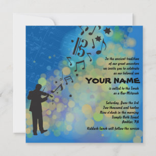 VIOLINIST Violin Music Bar Mitzvah Uitnodiging