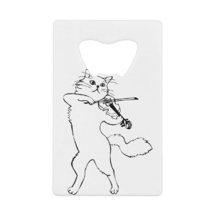 Violinist Violin Music Instrument Cat Creditkaart Flessenopener