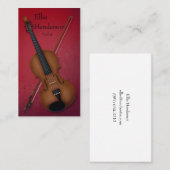 Violinist Violist Violist Blood Red Visitekaartje (Voorkant / Achterkant)