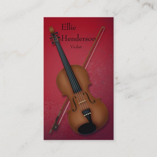 Violinist Violist Violist Blood Red Visitekaartje (Voorkant)