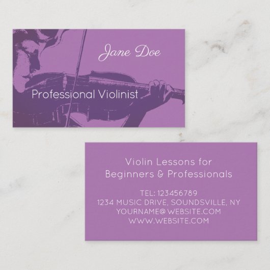 Violinist Visitekaartje (Voorkant / Achterkant)