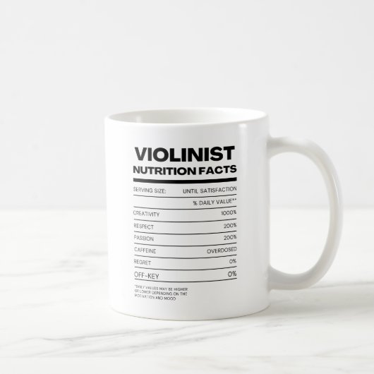 Violinist Voeding Feiten Koffie Mok (Rechts)