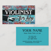 Violinist voor hire Visitekaartjes - Blauw rood (Voorkant / Achterkant)