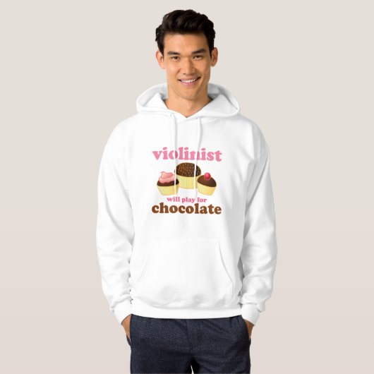 Violinist zal voor Chocolade spelen Hoodie (Voorkant volledig)