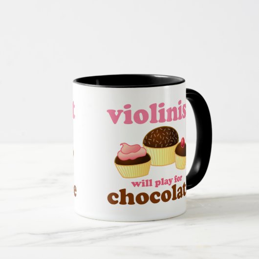 Violinist zal voor Chocolade spelen Mok (Voorkant rechts)