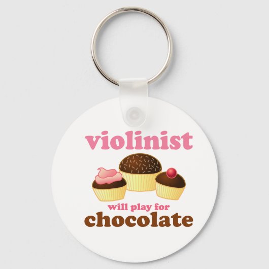 Violinist zal voor Chocolade spelen Sleutelhanger (Voorkant)