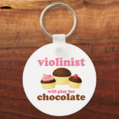 Violinist zal voor Chocolade spelen Sleutelhanger (Voorkant)