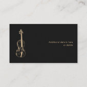 Violinist Zwart Goud Elegant Script Music Teacher Visitekaartje (Achterkant)