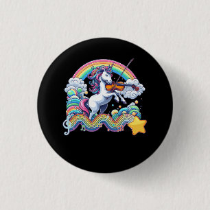 Violiniste Eenhoorn spelen Viool Speler Muziek Ronde Button 3,2 Cm