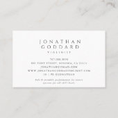 Violiniste Viool Muziekleraar Muzikant Visitekaartje (Achterkant)