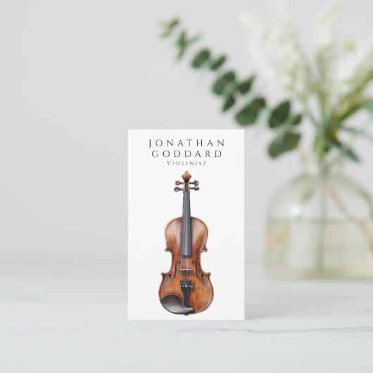 Violiniste Viool Muziekleraar Muzikant Visitekaartje (Staand voorkant)
