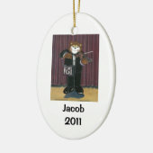 Violinistisch gepersonaliseerd versieringsmiddel keramisch ornament (Links)