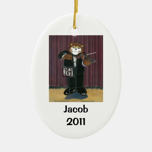 Violinistisch gepersonaliseerd versieringsmiddel keramisch ornament (Voorkant)