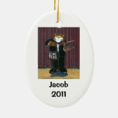 Violinistisch gepersonaliseerd versieringsmiddel keramisch ornament (Achterkant)