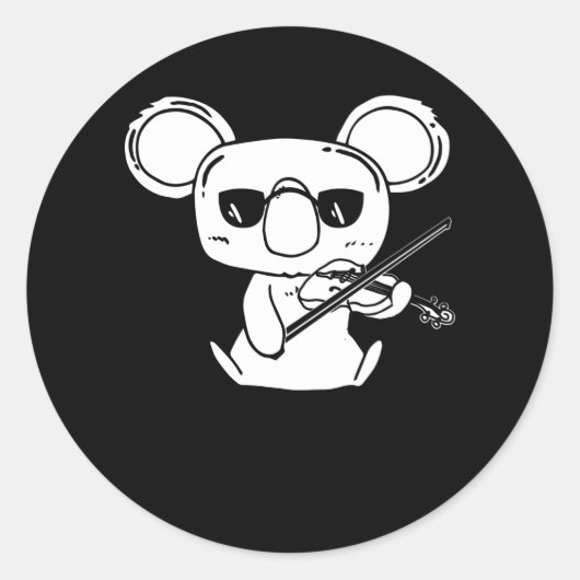 Violinistisch geweld in Koala met geweld Ronde Sticker (Voorkant)