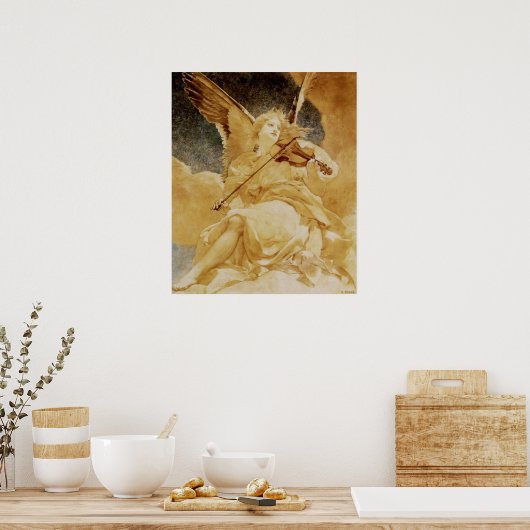 violinistische engel van Henri Pinta Poster (Keuken)