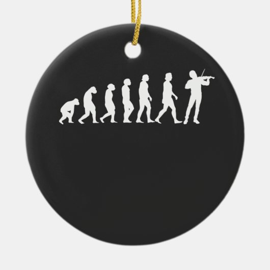 Violinistische evolutie keramisch ornament (Voorkant)