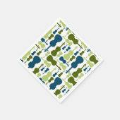 Violins - Blauw en Groen Patroon Servetten (Hoek)
