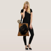 Violins die aangepaste monogram op zwarte Lotus on Tote Bag (Op model)