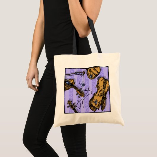 Violins en spinnen - Pop Gothic Nightmare Art Tote Bag (Voorkant (product))