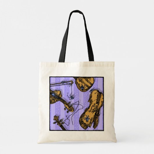 Violins en spinnen - Pop Gothic Nightmare Art Tote Bag (Achterkant)