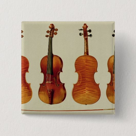 Violins (LtoR): de "Alard" van Antonio Stradivariu Vierkante Button 5,1 Cm (Voorkant)