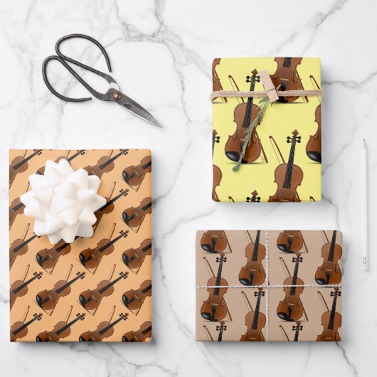 Violins muzikaal ontwerp inpakpapier vel (Voorkant)