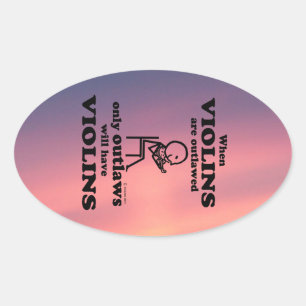 Violins Verboden ovaal Sticker