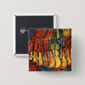 Violins Vierkante Button 5,1 Cm (Voorkant /achterkant)