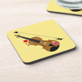 Violist  Bloemenviool Bier Onderzetter (Linkerzijde)