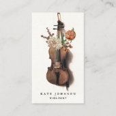 Violist  Bloemenviool Muzikant Docent Visitekaartje (Voorkant)