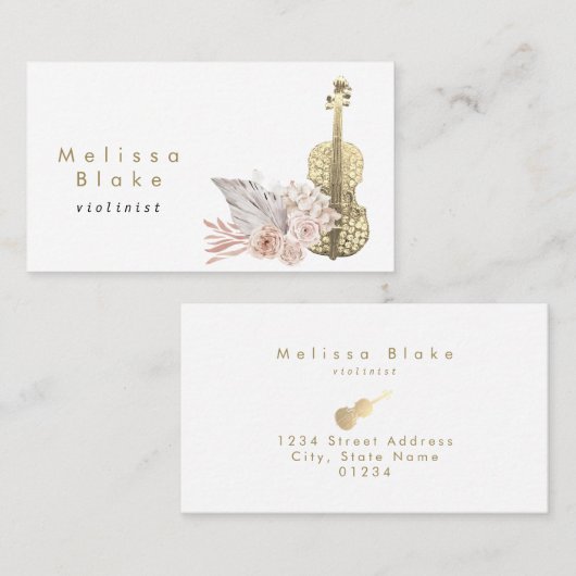 violist boho pampas gras visitekaartje (Voorkant / Achterkant)