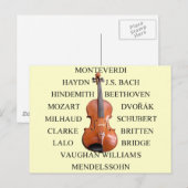 Violist Composers Briefkaart (Voorkant / Achterkant)