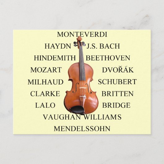 Violist Composers Briefkaart (Voorkant)