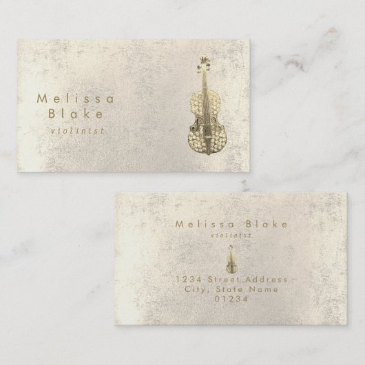 violist faux rhinestone visitekaartje (Voorkant / Achterkant)