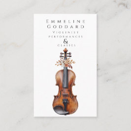 Violist Floral Violin Muziekleraar Muzikant Visitekaartje