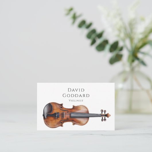 Violist Floral Violin Muziekleraar Muzikant Visitekaartje (Staand voorkant)