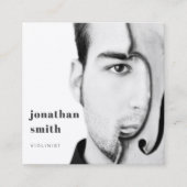 Violist Foto Professionele Muzikant Minimal Vierkante Visitekaartje (Voorkant)