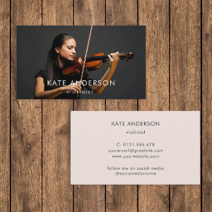 Violist Foto Professionele Muzikant Minimal Visitekaartje