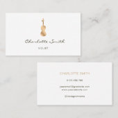 Violist Goud Elegant Muzikant Wit Visitekaartje (Voorkant / Achterkant)