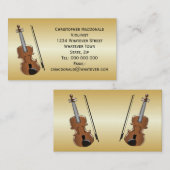 Violist goudkleurig visitekaartje (Voorkant / Achterkant)