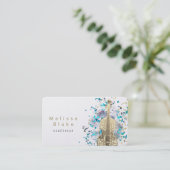 violist paint splash design visitekaartje (Staand voorkant)