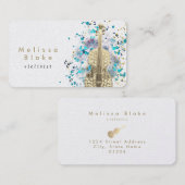 violist paint splash design visitekaartje (Voorkant / Achterkant)