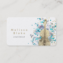 violist paint splash design visitekaartje