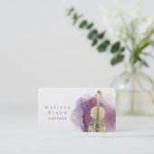 Violist Paint waterverf Splash Design Visitekaartje (Staand voorkant)