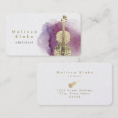 Violist Paint waterverf Splash Design Visitekaartje (Voorkant / Achterkant)