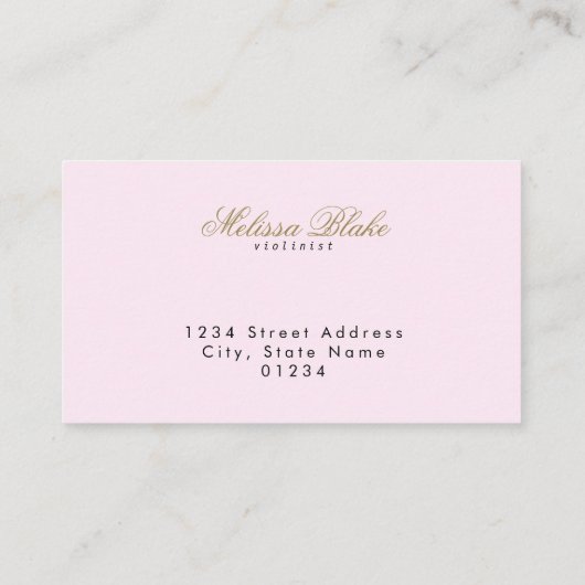 violist roze  lijst visitekaartje (Achterkant)