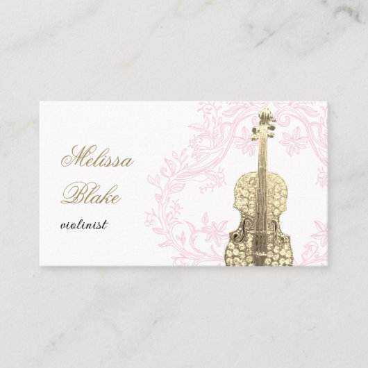 violist roze lijst visitekaartje (Voorkant)